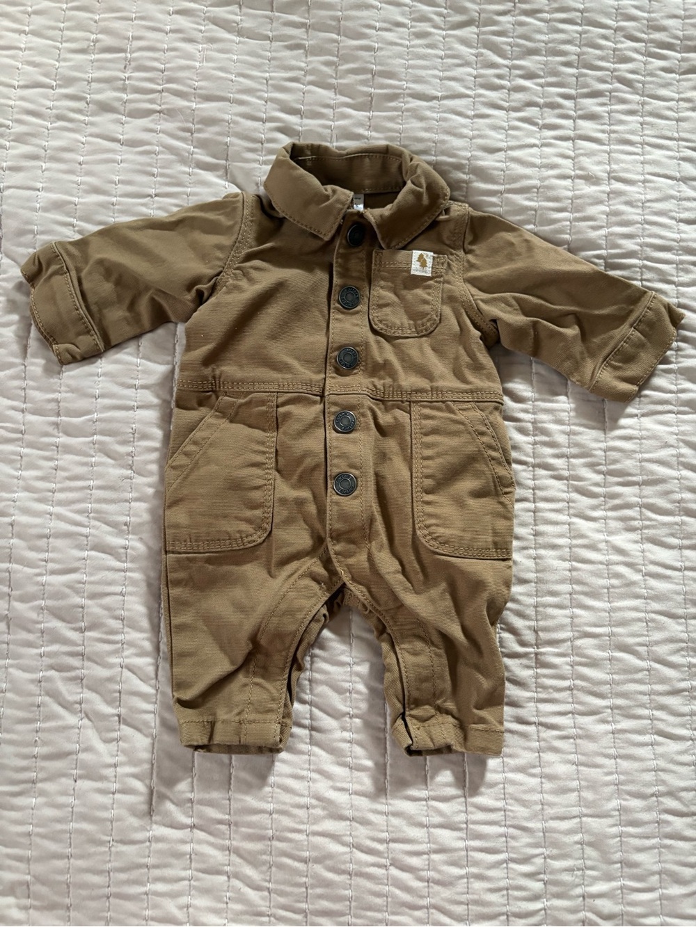 Carter's Neutral Tan Newborn One-Piece with Snaps